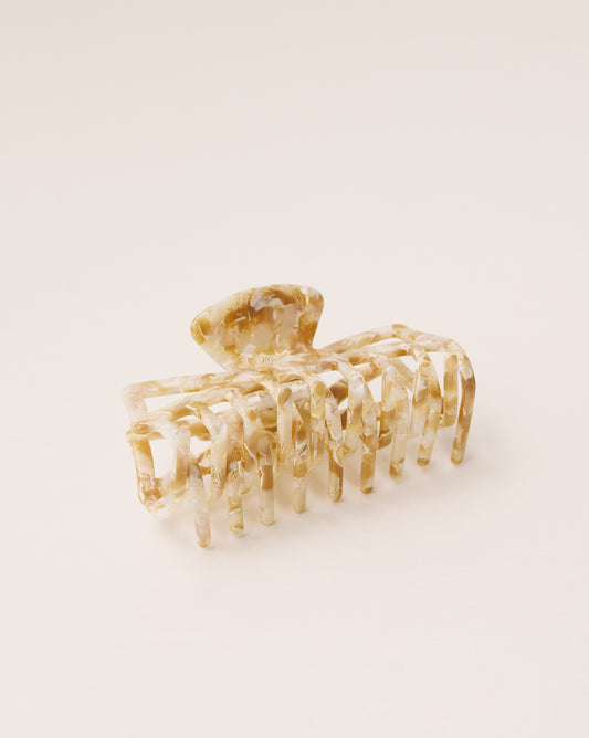 Classic Claw Clip in Marble Beige
