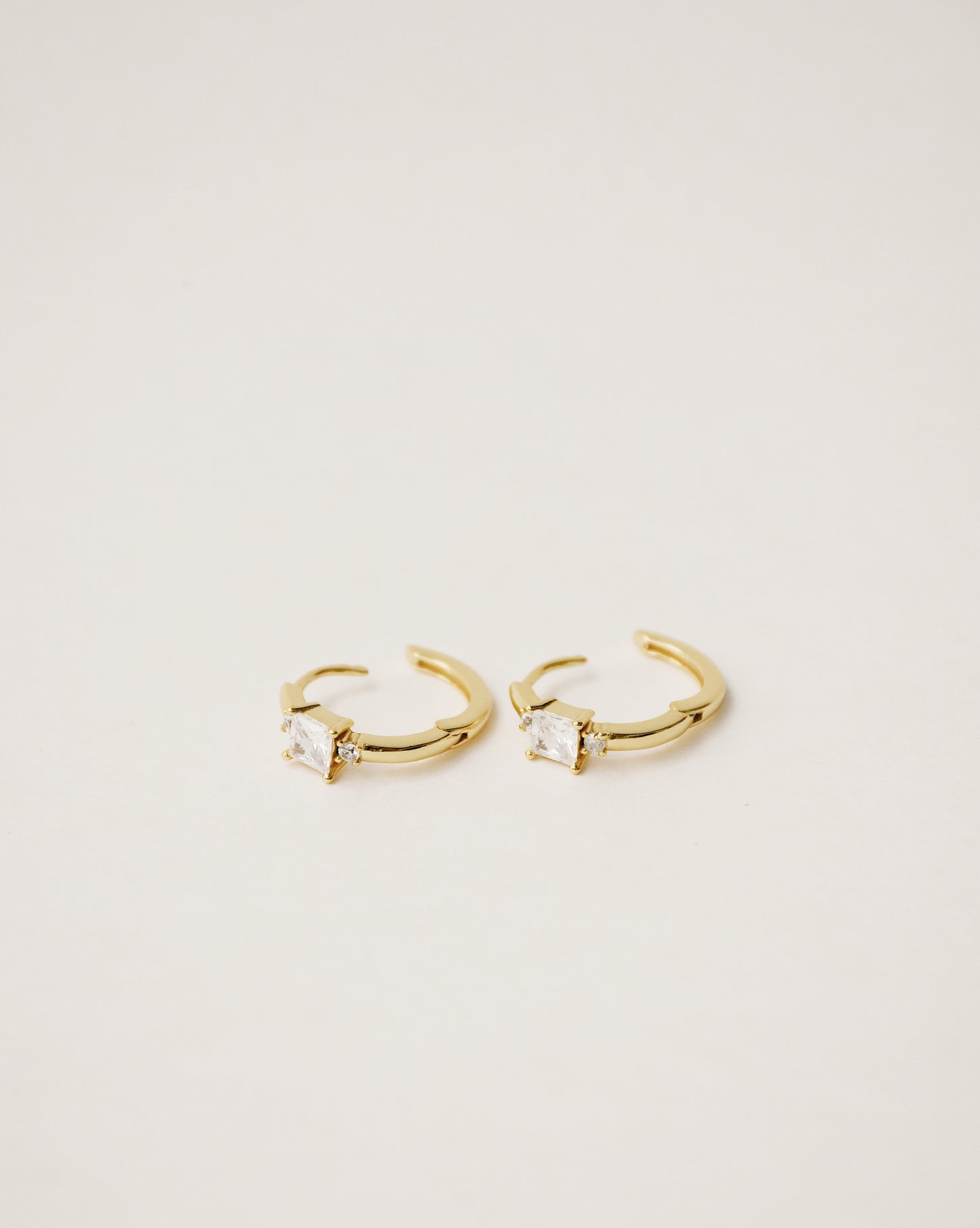 Triple Gem Hoop Earrings