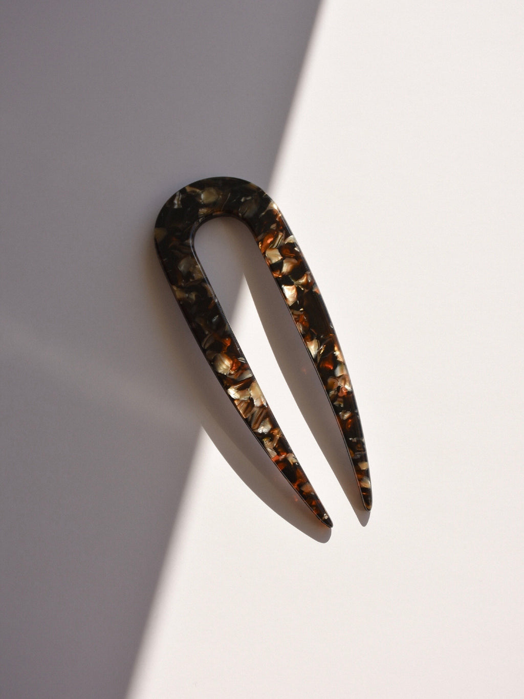French Hair Pin · Brown Granite