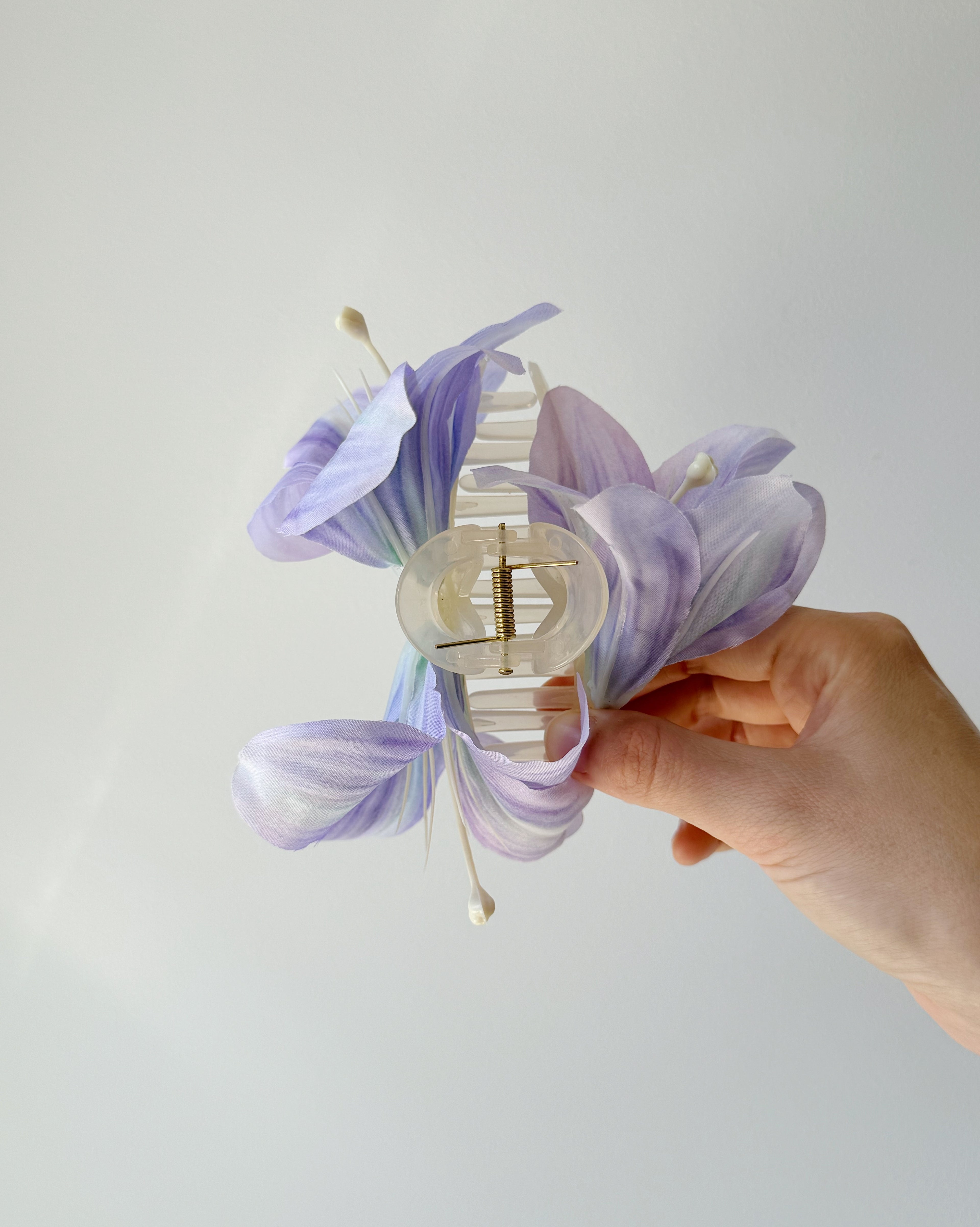 Lilac Lilium Flower Hair Claw Clip