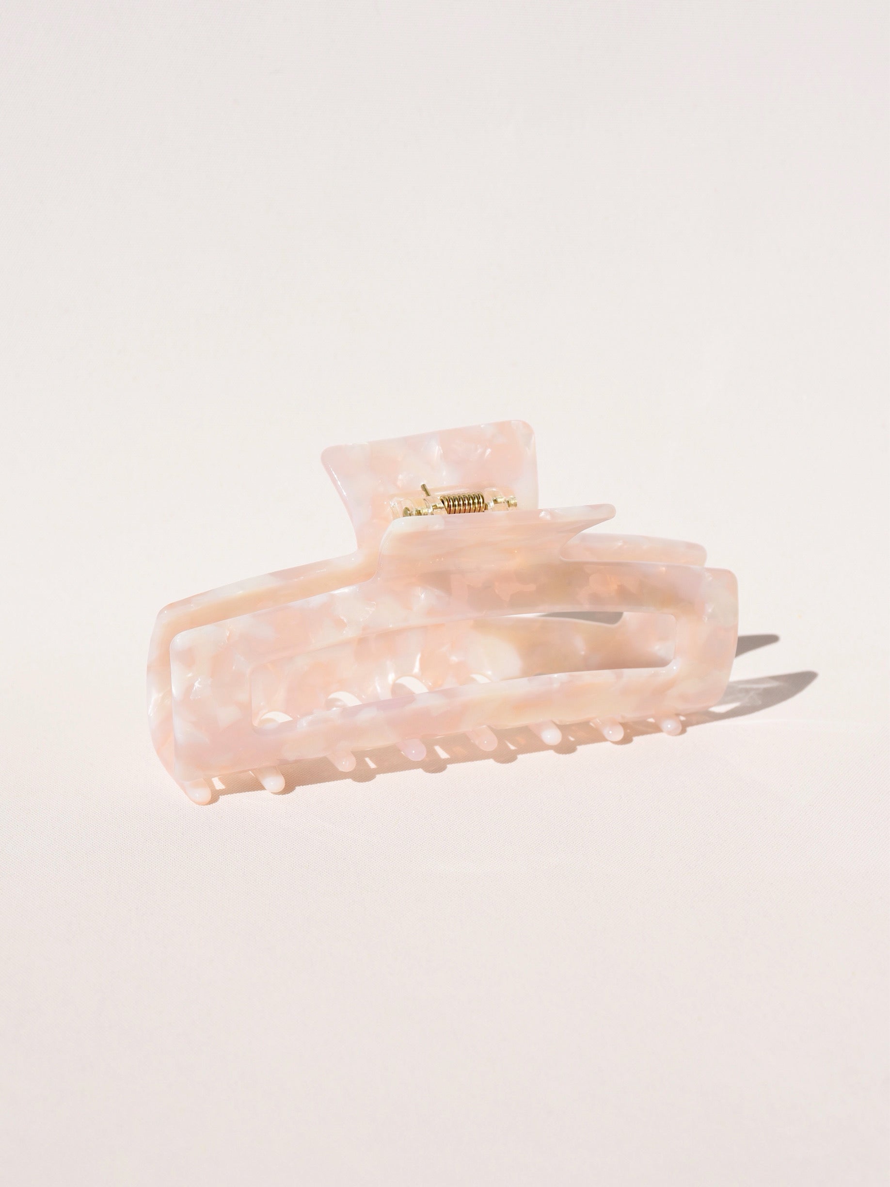 Large Rectangular Hair Claw Clip in Soft Pink