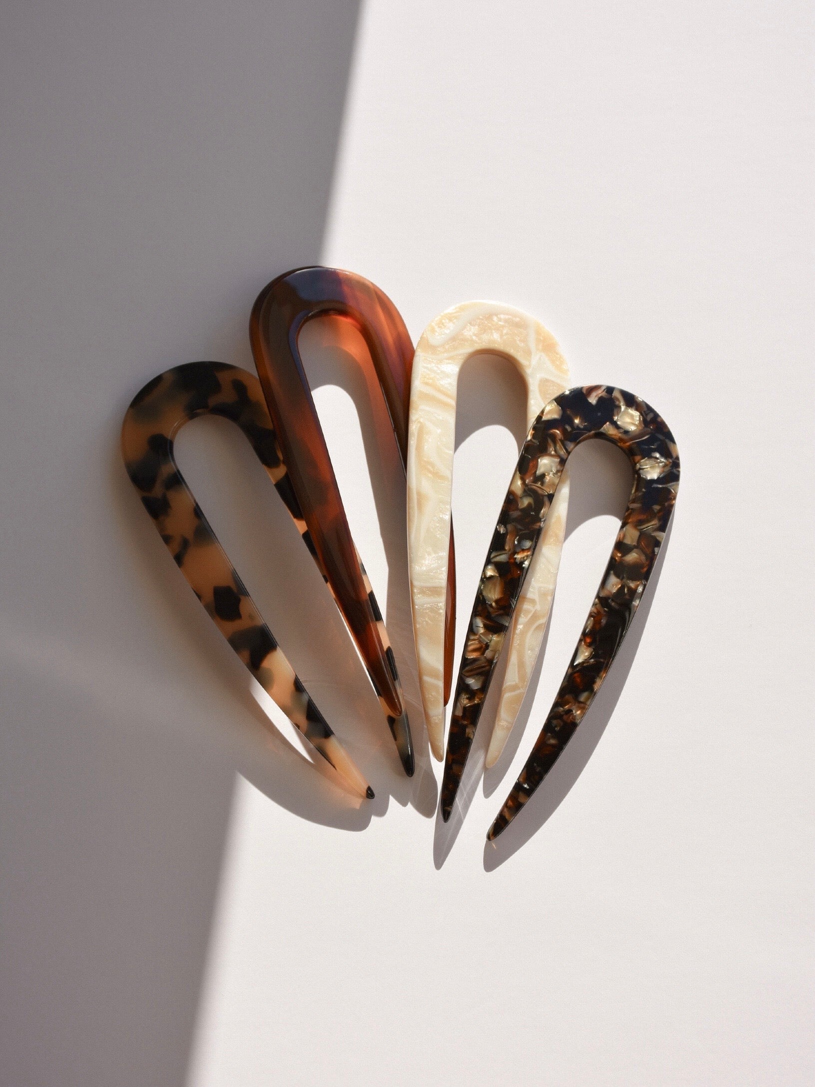 French Hair Pin · Brown Granite