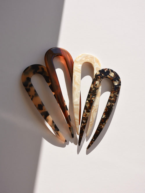 French Hair Pin · Brown Granite