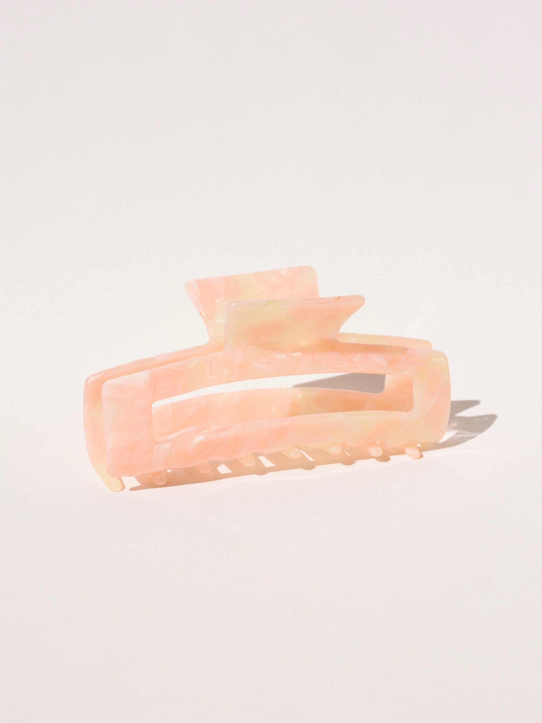 Large Rectangular Hair Claw Clip in Pink