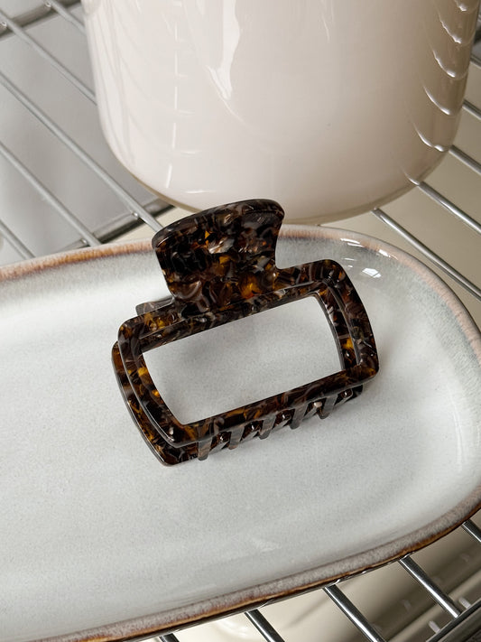 Large Brown Minimalist Claw Clip