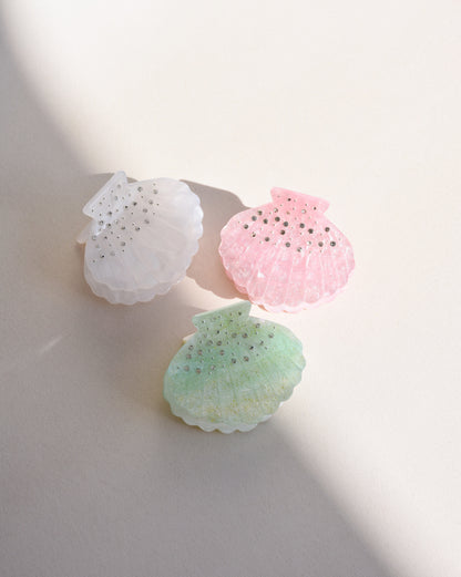 Clip de concha con pequeños cristales