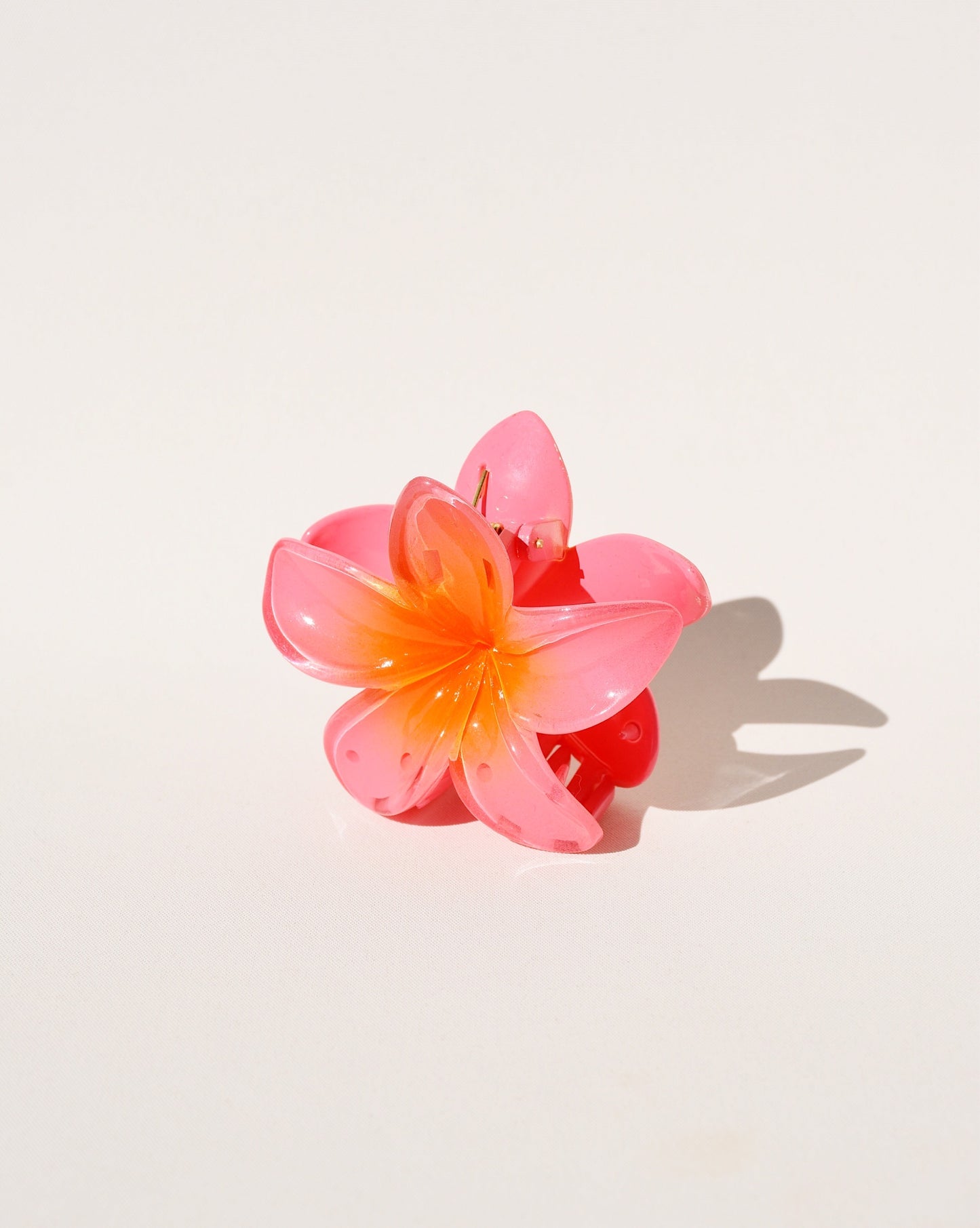 Plumeria Flower Claw Clip in Hibiscus