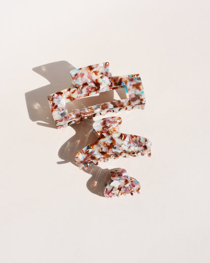 Petite Claw Clip No. 1 in Burgundy Granite