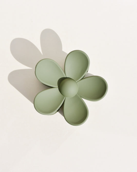 Daisy Flower Clip in Khaki Green