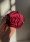 Camellia Flower Claw Clip in Satin Burgundy