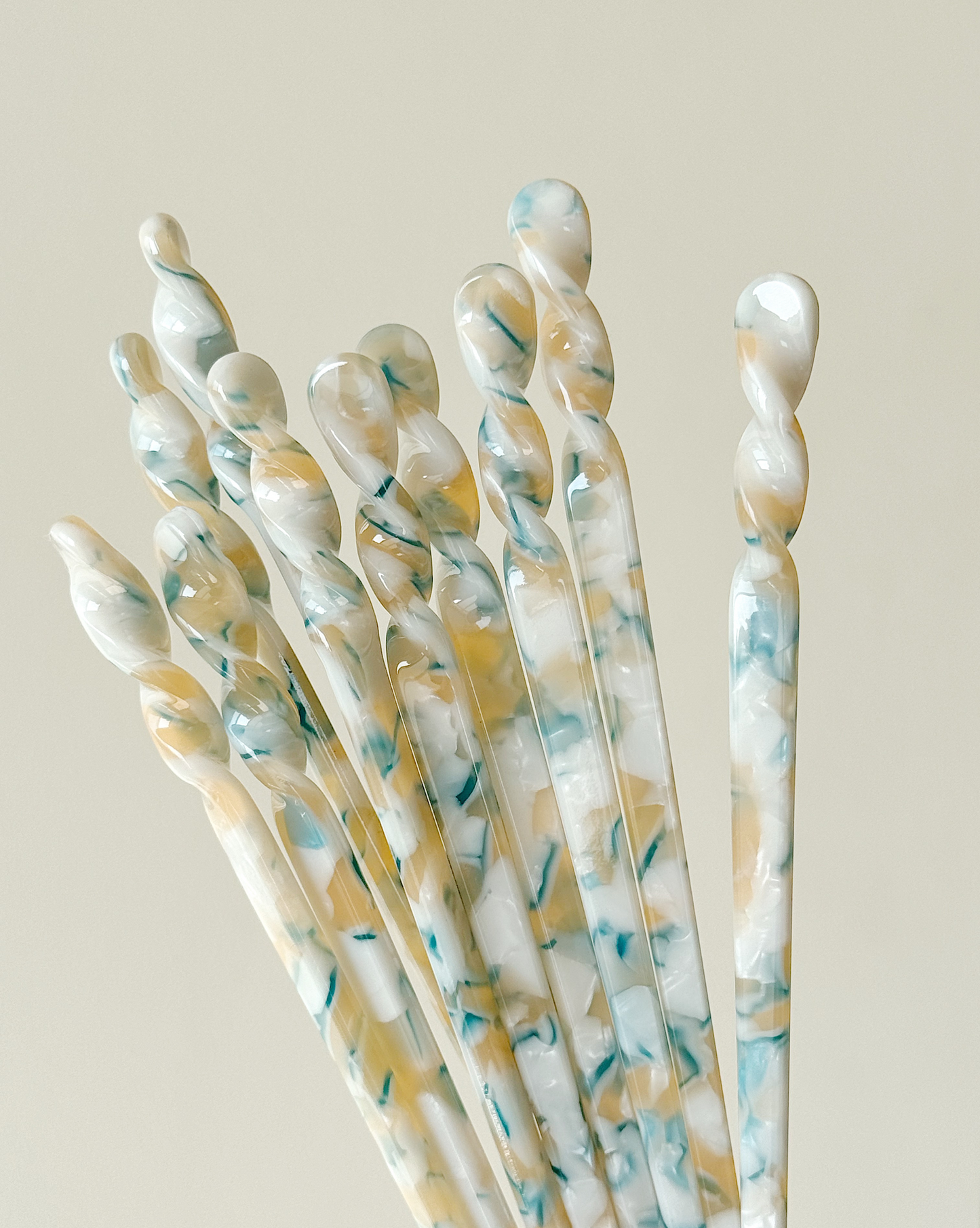 Acetate Hair Stick in Aqua