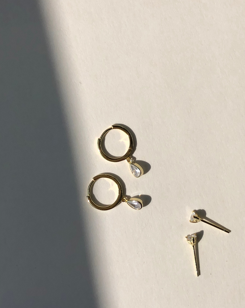 Zirconia Teardrop Small Hoops