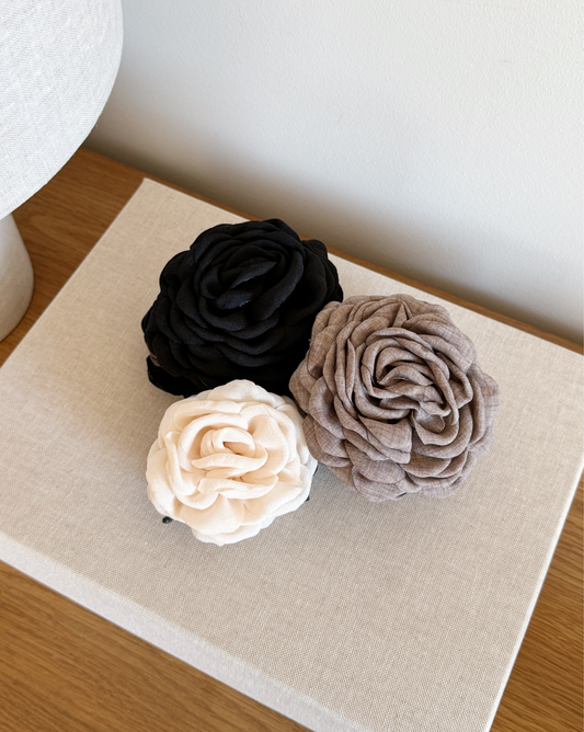 Camellia Flower Claw Clip in Neutrals
