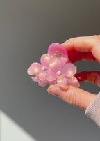 Small Hair Claw Clip with Flowers and Rhinestones