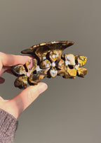 Pinza de Flores para el Pelo en Color Marrón