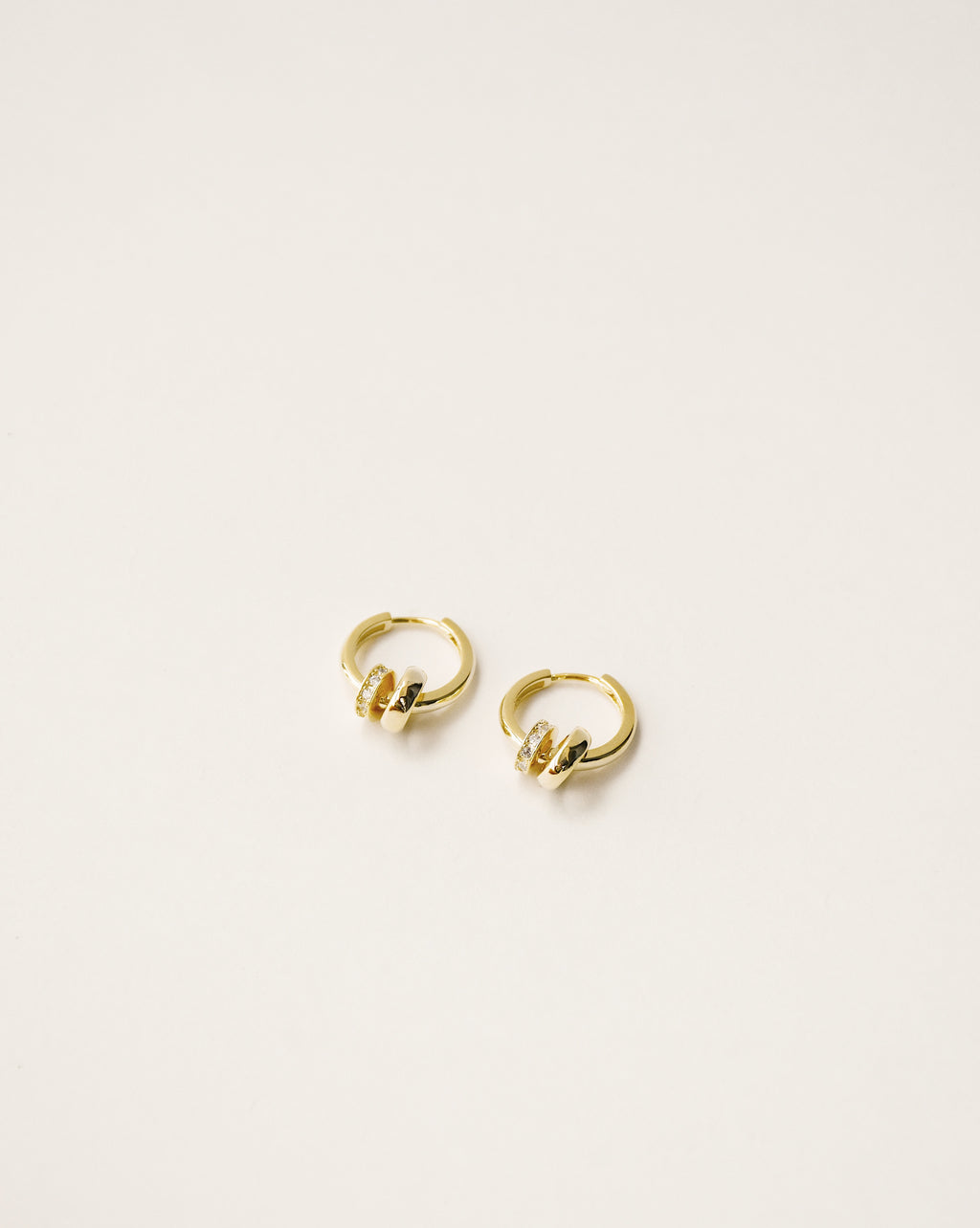 Mini Round Charms Huggie Hoop Earrings