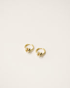 Mini Round Charms Huggie Hoop Earrings