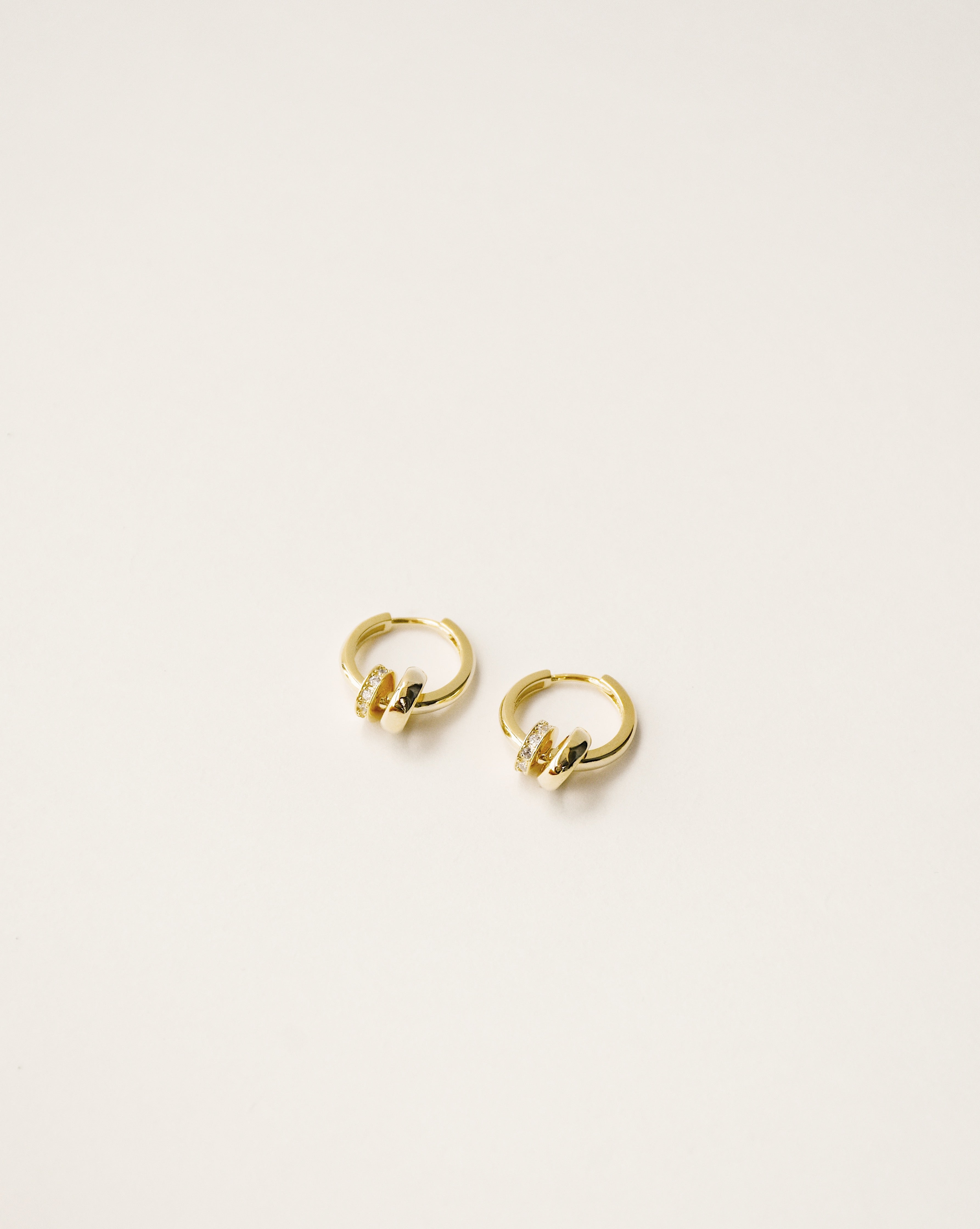 Mini Round Charms Huggie Hoop Earrings