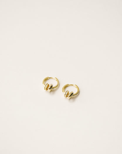 Mini Round Charms Huggie Hoop Earrings