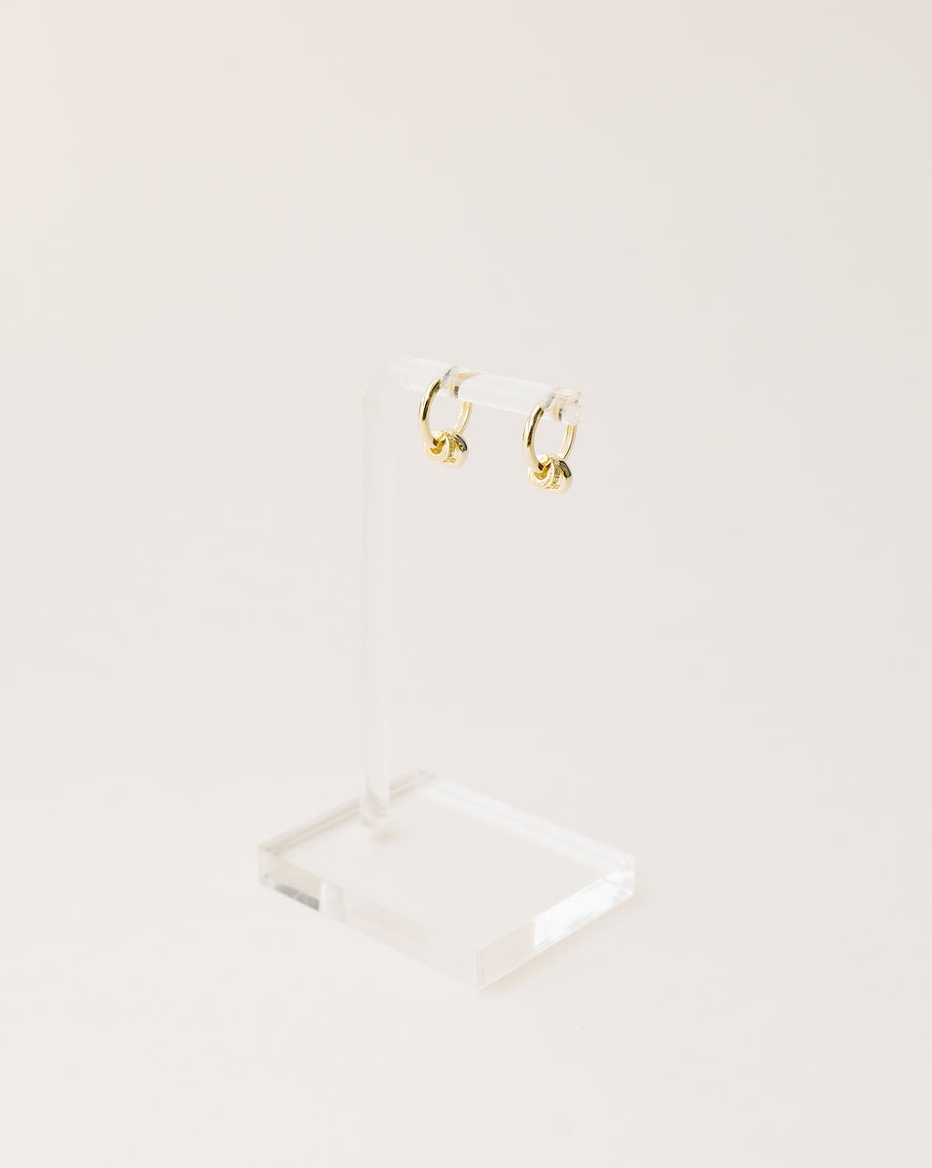 Mini Round Charms Huggie Hoop Earrings