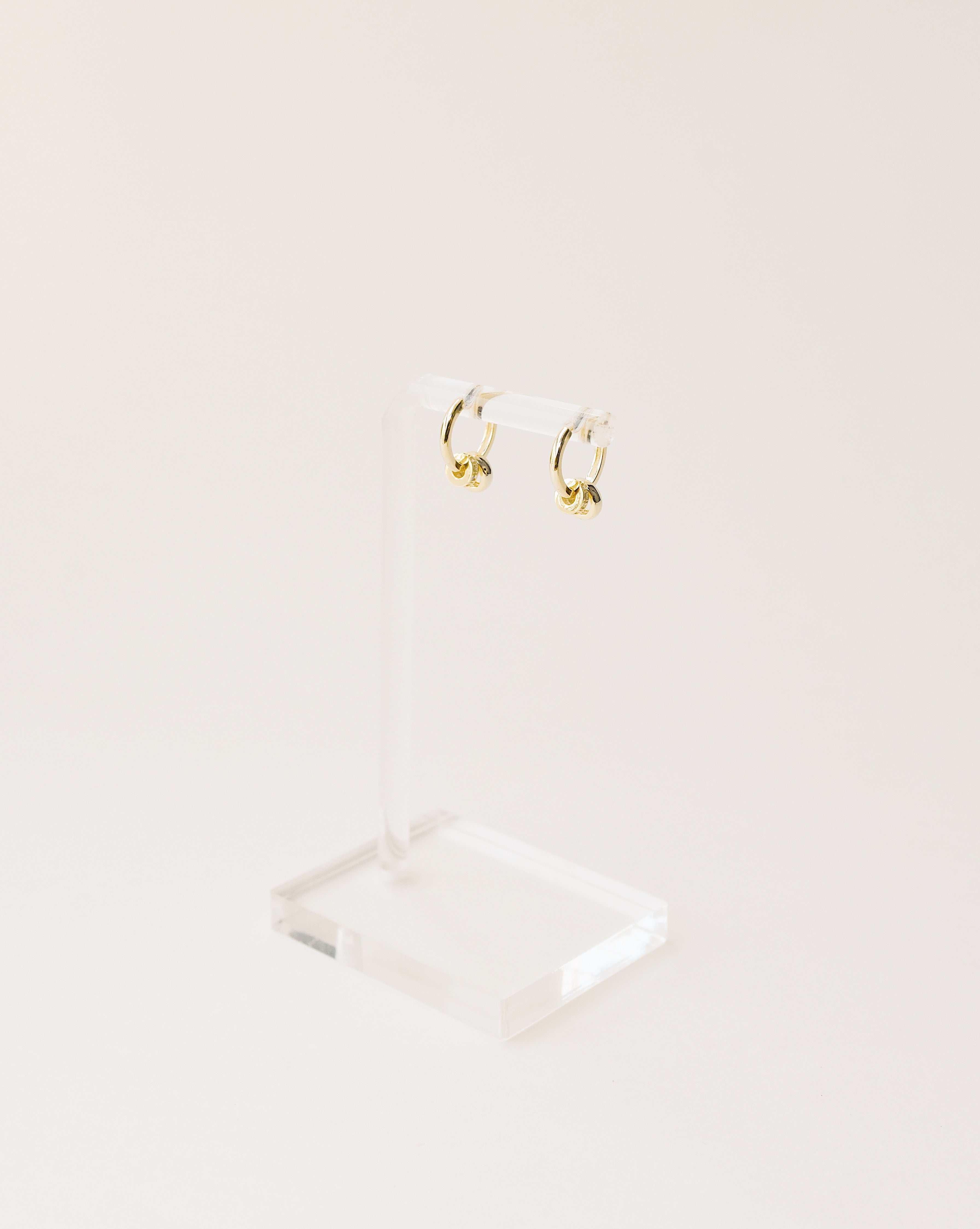 Mini Round Charms Huggie Hoop Earrings