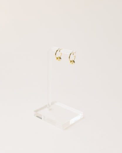 Mini Round Charms Huggie Hoop Earrings