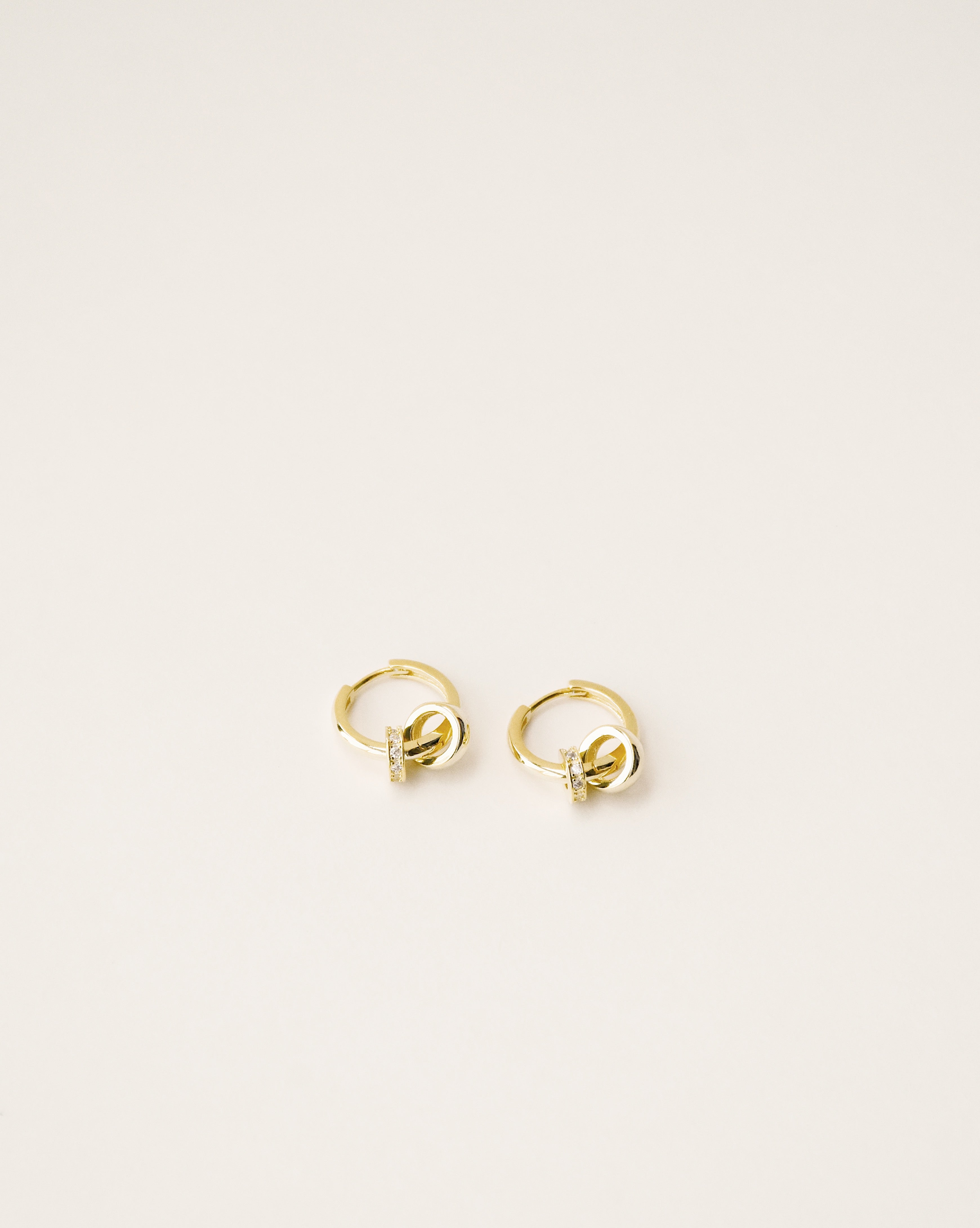 Mini Round Charms Huggie Hoop Earrings