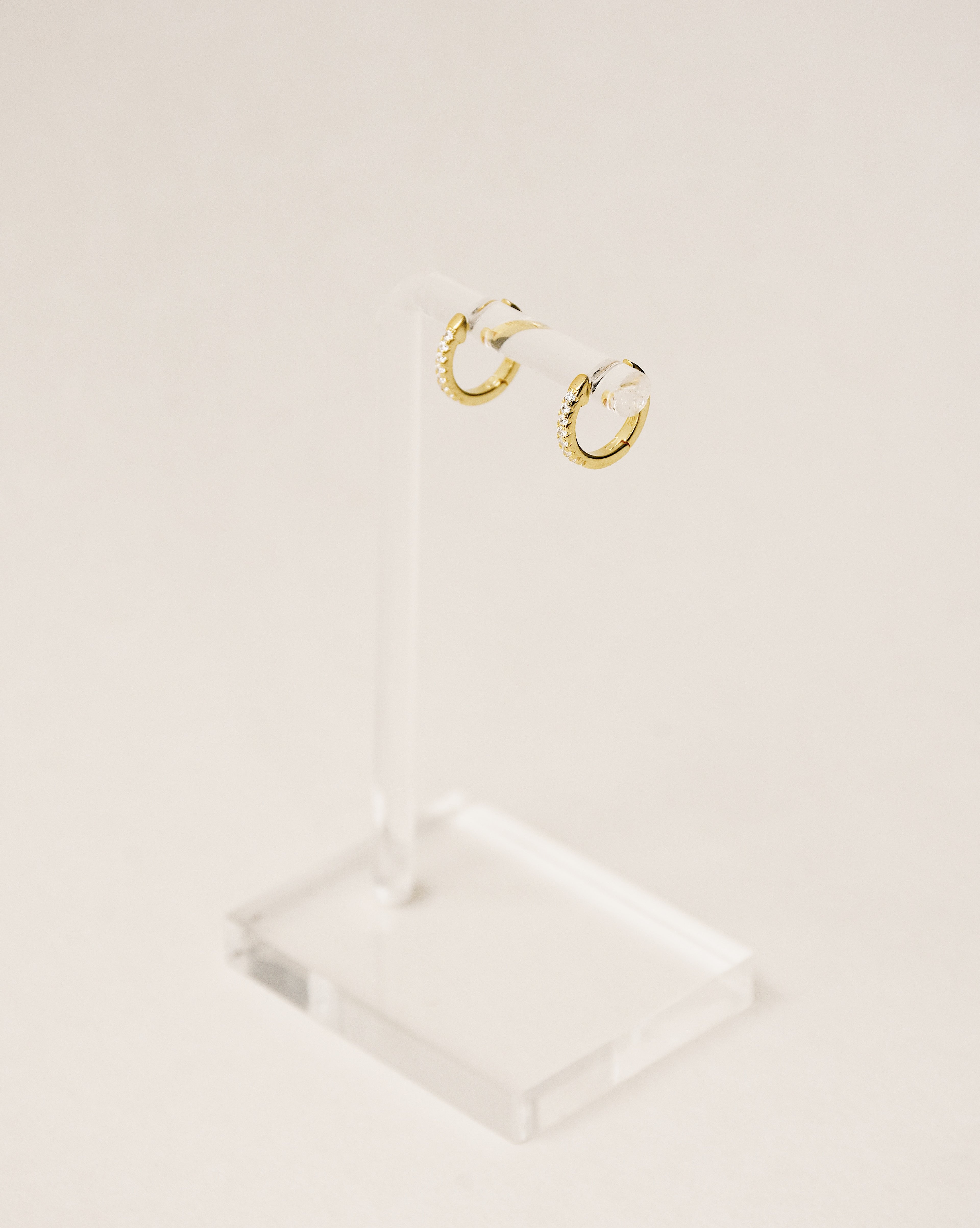 Pavé huggie hoop earrings