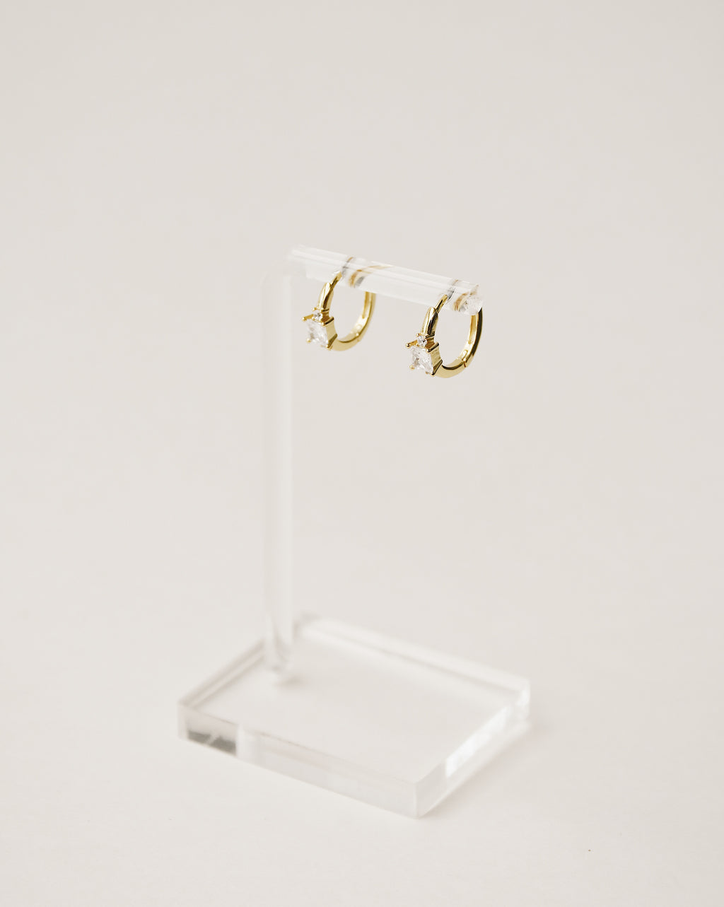 Triple Gem Hoop Earrings