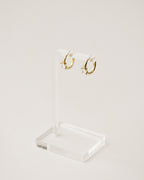 Triple Gem Hoop Earrings