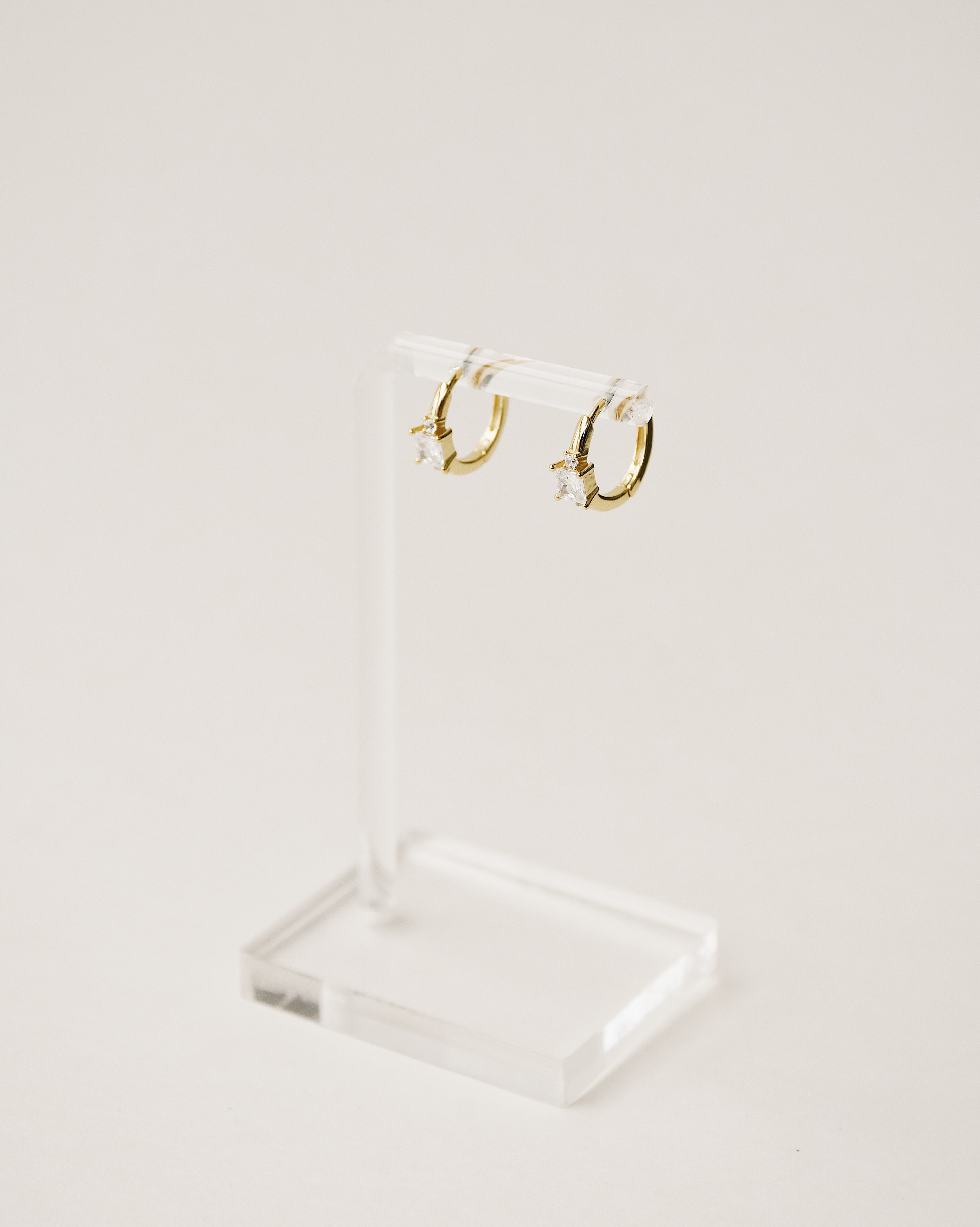 Triple Gem Hoop Earrings