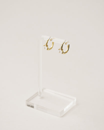 Pendientes de aro con triple gema