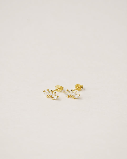 Pendientes de botón con corona de marquesa