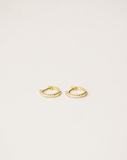 Pavé huggie hoop earrings