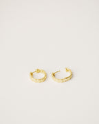 Midi Gold Ribbed Hoop Earrings