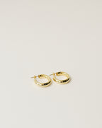 timeless and versatile maxi hoop earrings handcrafted from 925 sterling silver plated in 18k gold. hollow and lightweight. 2020 slow fashion trend.