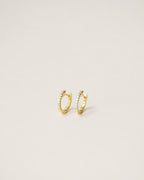 Pavé huggie hoop earrings