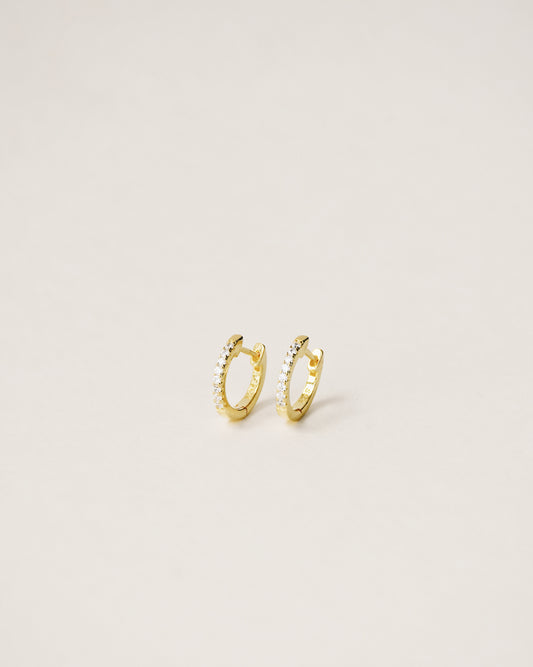 Pavé huggie hoop earrings