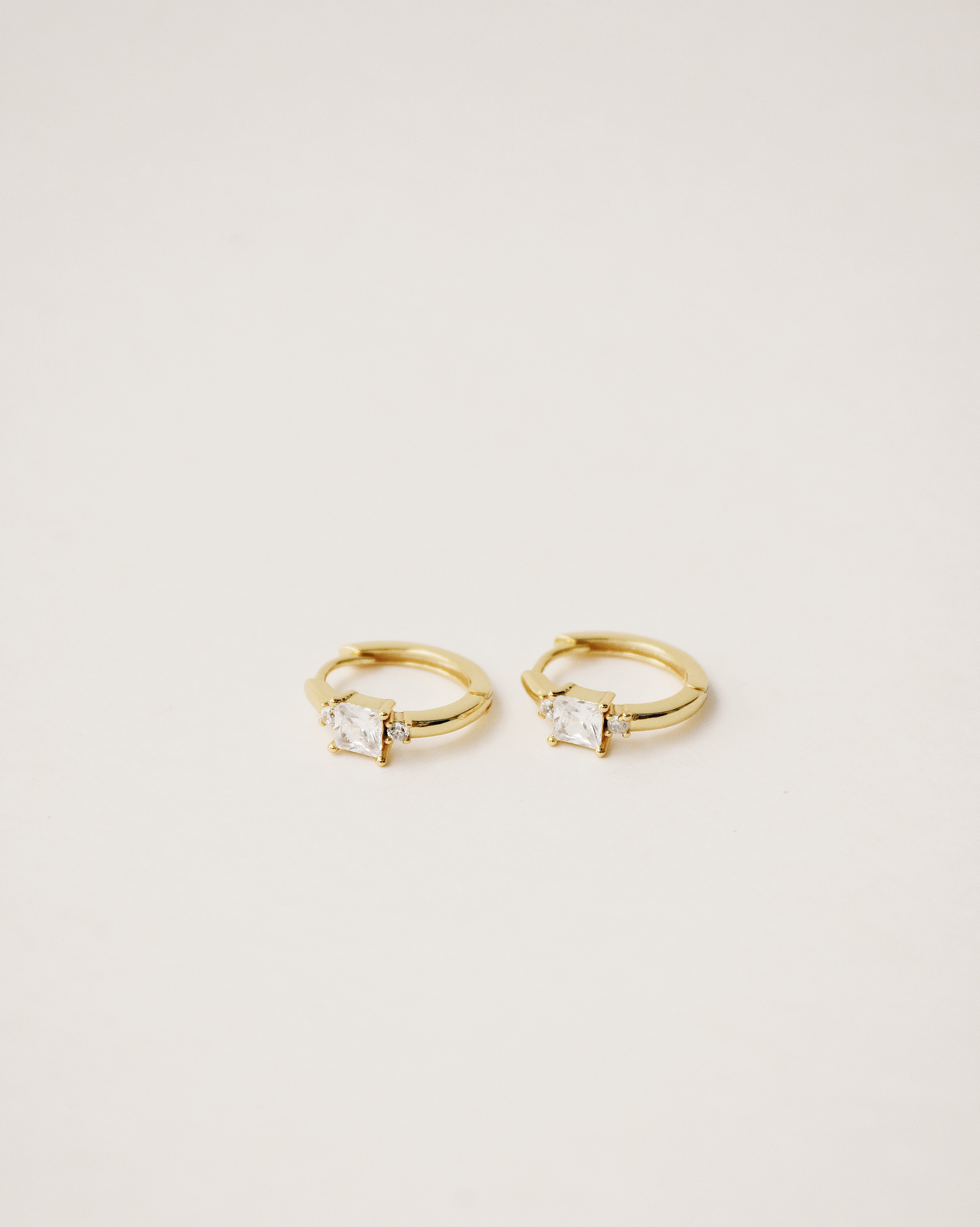 Triple Gem Hoop Earrings