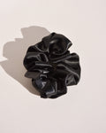 Satin Silk Scrunchie in Noir