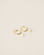 Onyx Celestial Charm Hoop Earrings