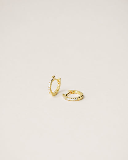 Pavé huggie hoop earrings