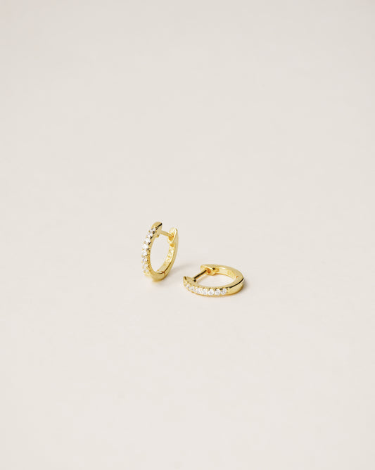 Pavé huggie hoop earrings