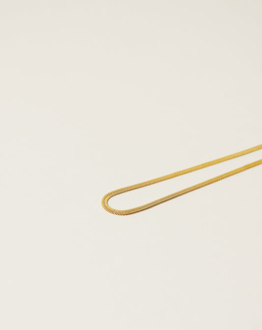 herringbone chain handcrafted from 925 sterling silver plated in 18k gold. 2020 slow fashion trend.