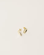 irregularly shaped stud earrings handcrafted from 925 sterling silver plated in 18k gold. 2020 slow fashion trend.