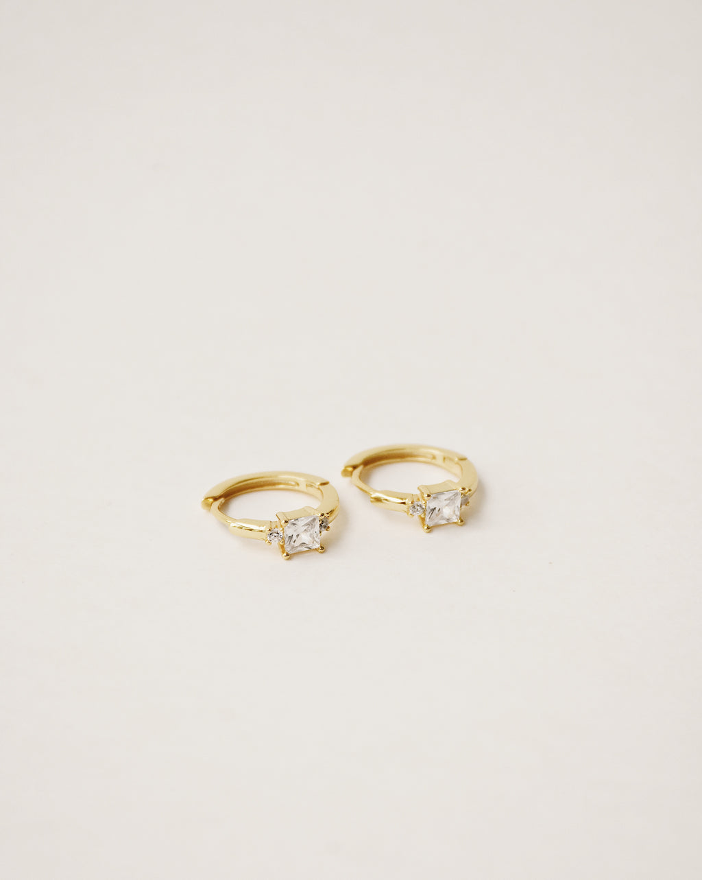 Triple Gem Hoop Earrings