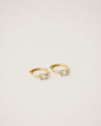 Triple Gem Hoop Earrings