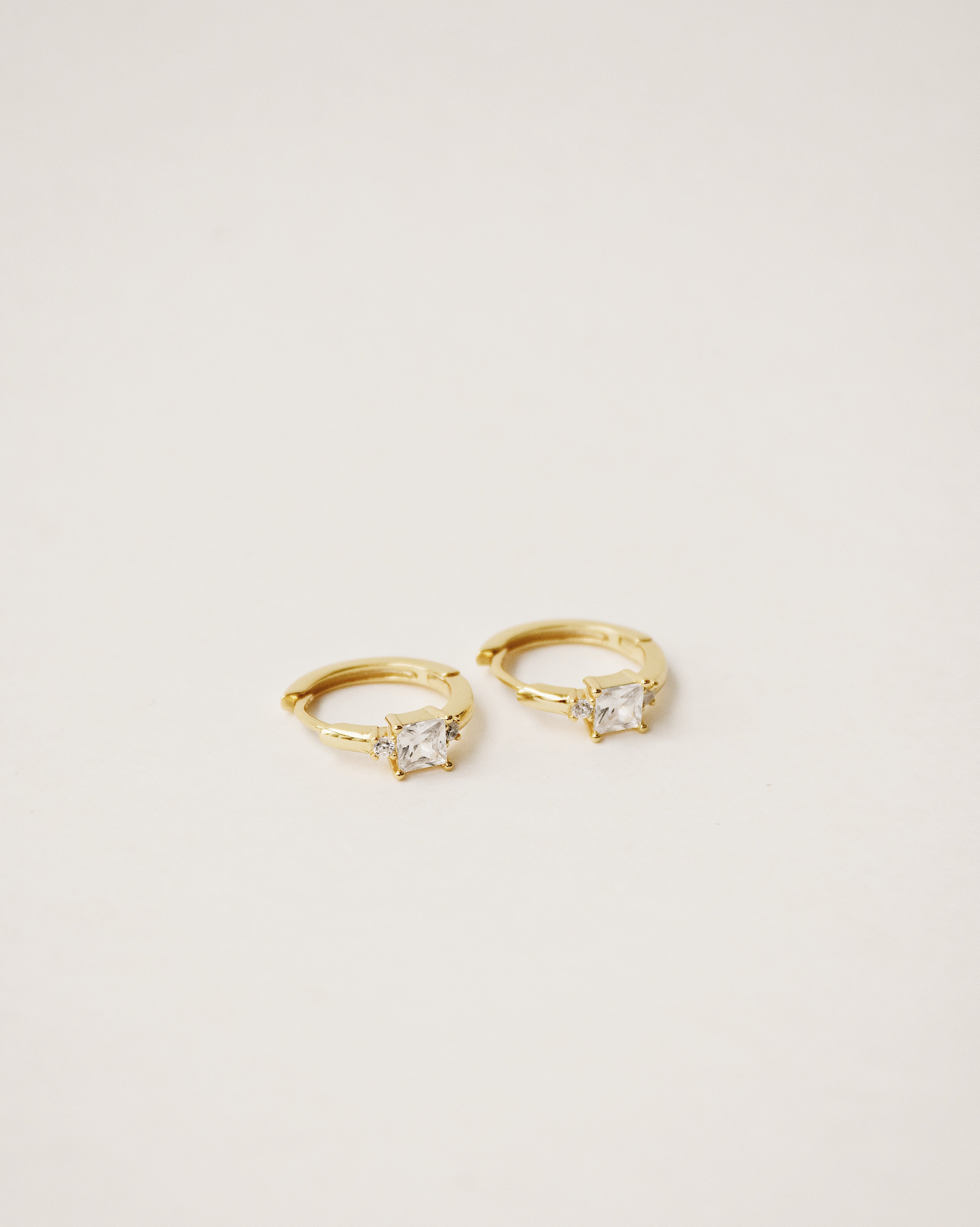 Triple Gem Hoop Earrings