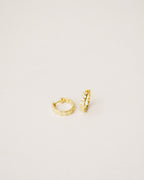 Midi Gold Ribbed Hoop Earrings