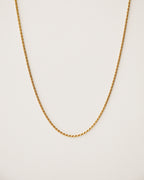 vintage inspired rope chain handcrafted from 925 sterling silver plated in 18k gold. 2020 slow fashion trend.